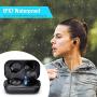 Bluetooth V5.0 True Wireless Earbuds S8 with USB-C Charging Case, IPX7 Waterproof Wireless Earphones in-Ear Stereo, Touch Control Sport Bluetooth Headphones with Mics for iPhone/Samsung/Android-Black