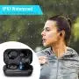 Bluetooth V5.0 True Wireless Earbuds S8 with USB-C Charging Case, IPX7 Waterproof Wireless Earphones in-Ear Stereo, Touch Control Sport Bluetooth Headphones with Mics for iPhone/Samsung/Android-Black
