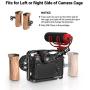 SMALLRIG Side Wooden Handle Grip for DSLR Camera Cage w/Cold Shoe Mount, Threaded Holes, Direction Changeable - 2093