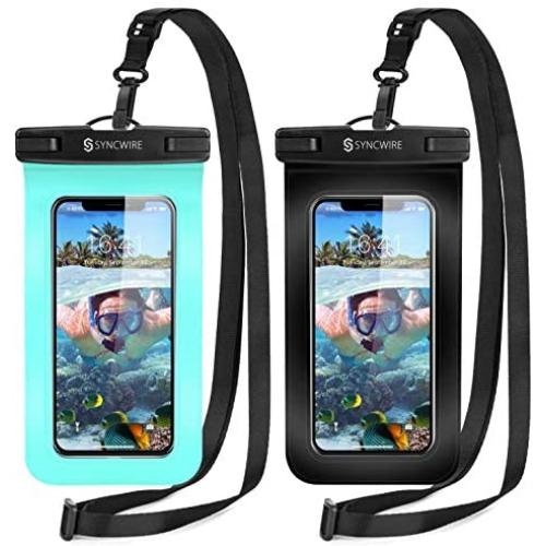 Syncwire Waterproof Phone Pouch [2-Pack] - Universal IPX8 Waterproof Phone Case Dry Bag with Lanyard Compatible with iPhone 11 Pro XS MAX XR X 8 7 6 Plus SE 5s Samsung S10+ and More Up to 7 Inches