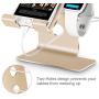 Tranesca 2-in-1 Charging Stand Compatible with Apple Watch Series 5 / Series 4 / Series 3 / Series 2 / Series 1 (38mm/40mm/42mm/44mm) and iPhone (Gold-Must Have Apple Watch Accessories)