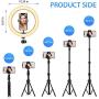 Ring Light, 10.2" Selfie Ring Light with Stand and Phone Holder, 3 Light Modes & 10 Brightness 120 Bulbs Dimmable Ring Light for YouTube Video/Makeup/Photography/Live Stream
