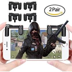 Mobile Game Controller, TraderPlus 2 Pair Sensitive Shoot and Aim Triggers Buttons for PUBG, Knives Out, Rules of Survival (Left and Right) Mobile Game Joystick Gamepad for Android iPhone