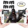 Mobile Game Controller, TraderPlus 2 Pair Sensitive Shoot and Aim Triggers Buttons for PUBG, Knives Out, Rules of Survival (Left and Right) Mobile Game Joystick Gamepad for Android iPhone