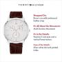 Tommy Hilfiger Mens Stainless Steel Quartz Watch with Leather Crocodile Strap, Brown, 22 (Model: 1710389)