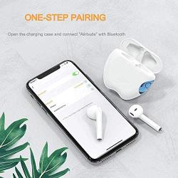 Upgraded Bluetooth Headphones, Bluetooth 5.0 True Wireless Earbuds HiFi Stereo Sound, Earphones with Touch-Control Auto-Pairing, Built-in MIC and Charging Case, 12H Playtime (TWS Mode)