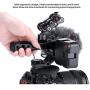 Camera Handle Grip with 3 Cold Shoe 1/4" 3/8" Threaded Holes for LED Light,Microphone,Monitor for Canon Nikon Olympus Pentax DSLR Cameras