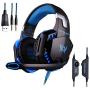 AWON Gaming Headset with Mic for PC,PS4,Xbox One,Over-Ear Headphones with Volume Control LED Light Cool Style Stereo,Noise Reduction for Laptops,Smartphone,Computer (Blue)