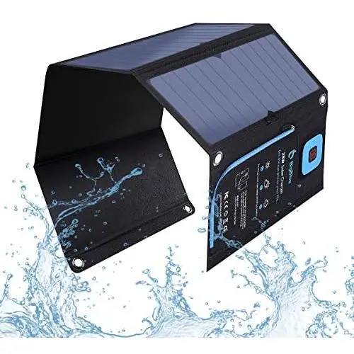 BigBlue 28W Solar Charger with Digital Ammeter, 2USB(5V/4A Max Overall), Portable Waterproof Solar Panels Phone Charger Compatible with iPhone 11/Xs/XR/X/8, iPad, Samsung Galaxy, LG, Google Pixel etc. BigBlue 28W Solar Charger with Digital Ammeter, 2USB(5V/4A Max Overall), Portable Waterproof Solar Panels Phone Charger Compatible with iPhone 11/Xs/XR/X/8, iPad, Samsung Galaxy, LG, Google Pixel etc.