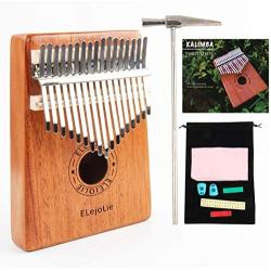 Elejolie Kalimba Thumb Piano kalimba Instrument Beginner Portable Finger Piano Mbira with Study Instruction and Tune Hammer,Kalimba 17 key Mahogany Wood Best Gift for Kids Adult