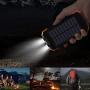 Solar Power Bank, Qi Portable Charger 10,000mAh External Battery Pack Type C Input Port Dual Flashlight, Compass, Solar Panel Charging (Orange)