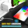 iPhone Charger - Right Angle Charging Cable with LED Light 3M/10FT Nylon Braided Fast Sync Charger USB Cable Compatible with iPhone Xs/XS Max/XR/X / 8/8 Plus / 7/7 Plus, and More (Black Gray, 10FT)