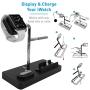 Macally Airpod iPhone and Watch Charging Station - Cable Management for Your Nightstand or Desk - Compatible with All iPhone iWatch & Airpod Series Using OEM Cables - 3 in 1 iPhone Charging Station