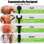 TOLOCO Massage Gun - T11 Pro Upgraded Handheld Muscle Deep Tissue Muscle Massager, Body Massager Sports Drill Portable Super Quiet Brushless Motor (Black)