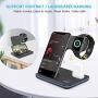 Wireless Charger,3 in 1 Wireless Charging Station for Apple Watch 1 2 3 4 5/Airpods, QI Fast Charger for iPhone 11/11 Pro/11 Pro Max/XS Max/XS XR Plus, Samsung S10 S9 S8 Plus S7, Qi-Certified Phones