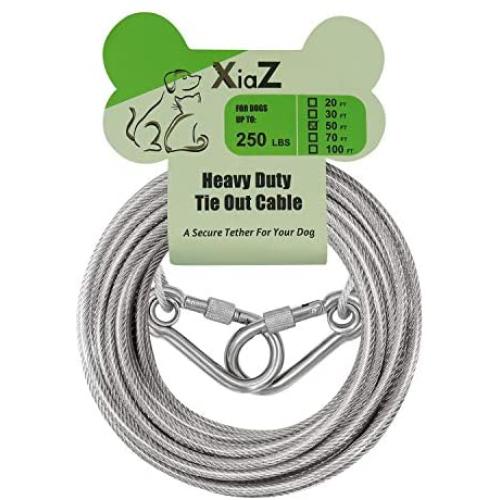 XiaZ Dog Runner Tie Out Cable Dog Leash Run Trolley Training Lead, Steel Wire Pet Runner for Large Dogs Up to 250 Pound