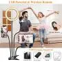 8 Selfie Ring Light with Cell Phone Holder Stand, KNGUVTH Dimmable LED Camera Ring Light with Tablet/Mic Holder and Flexible Arms for Live Stream/Makeup/YouTube/Facebook Compatible w/iPhone Android