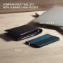 Ringke Flip Card Holder with Elastic Hand Strap Slim Soft Band Grip Fashion Multi-Card Slot Wallet Credit Card Cash Mini Pouch Holder Attachment Compatible with Most Smartphones - Bluegreen