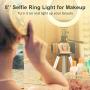 8" Selfie Ring Light with Extendable Tripod Stand & Cell Phone Holder for Live Stream Makeup - GLCON Dimmable LED Camera Ringlight for YouTube Video Tiktok Photography - Ring Light for iPhone Android