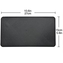 Tianmei 10.6in x 6.1in Extra Large Size Anti-Slip Rubber Pad, Car Dashboard Universal Non-Slip Mat use for Cell Phones, Sunglasses, Keys, Coins and More (Pure Black)