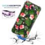 Girly Case for Samsung Galaxy J7 Perx, J7 Prime, J7 Sky Pro, J7 V, Galaxy J7 2017 Clear with Palm Flowers Design Shockproof Bumper Protective Cell Phone Cases for Girls N Women Soft Floral Cover
