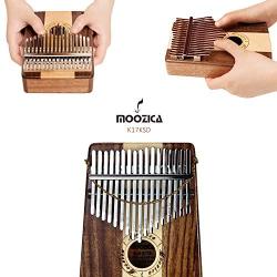 MOOZICA 17 Key Kalimba, Solid Koa Wood Thumb Piano Marimba Musical Gift With Protective Case and Learning Instruction (KK17SD)