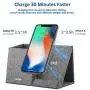 Lecone 10W Fast Wireless Charger with Desk Organizer Qi Certified Fabric Induction Charger Stand Pen Pencil Holder Compatible iPhone 11/Xs MAX/XR/XS/X/8/8, Samsung S10/S9/S9+/S8/S8+/Note 10, Grey