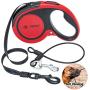 PUPTECK Retractable Dog Leash with Anti-Chewing Steel Wire, 360°Tangle-Free Pet Walking Leash for Small Medium Large Dogs, Heavy Duty up to 110lbs, 16ft Strong Reflective Leash, One-Hand Brake