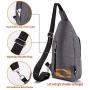Seoky Rop Sling Bag for Men Women Shoulder Crossbody Bag with USB Charging Port for Travel Hiking Cycling Gray