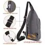 Seoky Rop Sling Bag for Men Women Shoulder Crossbody Bag with USB Charging Port for Travel Hiking Cycling Gray Seoky Rop Sling Bag for Men Women Shoulder Crossbody Bag with USB Charging Port for Travel Hiking Cycling Gray