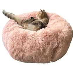 BinetGo Dog Bed Cat Bed Cushion Bed Faux Fur Donut Cuddler for Dog Cat Joint-Relief and Improved Sleep – Machine Washable, Waterproof Bottom