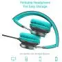 Elecder i39 Headphones with Microphone Foldable Lightweight Adjustable On Ear Headsets with 3.5mm Jack for iPad Cellphones Computer MP3/4 Kindle Airplane School (Mint/Gray)