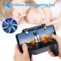 Neon PUBG Mobile Game Controller Rechargeable Mobile Gaming Triggers Sensitive Game Grip 4-Finger Operation Heat Dissipation with Cooling Fan Power Bank Function for 4.7"-6.5" iOS & Android Phone