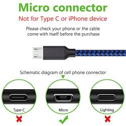 Micro USB Cable, 3Pack 10FT Android Charger Cable Long Nylon Braided Sync and Fast Charging Cord Compatible with Galaxy S7 S6 Edge, Kindle, Android Smartphones, Tablets and More