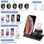 Hoidokly 3 in 1 Wireless Charger Dock Qi-Certified Charging Station for Apple Watch, AirPods, 7.5W Fast Charging Stand for iPhone 11/11 Pro Max/SE 2020/XS Max/XR/XS/X/8/8P/Samsung(Included Adapter)