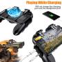 Novatronek Mobile Game Controller, Gamepad with Cooling and Charging Function, PUBG Game Joystick Mobile Game Trigger for 4.5-6.5 inch Android iOS Phone