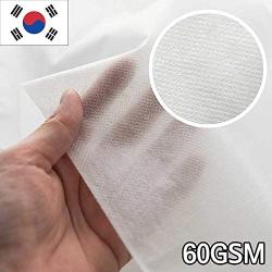 40" Wide by The Yard Spunbond Breathable Non-Fusible Nonwoven Interfacing 60g/m², Non-Woven Fabric, Width 100cm, Polypropylene 100% Air Filter Made in Korea (1 Yard)