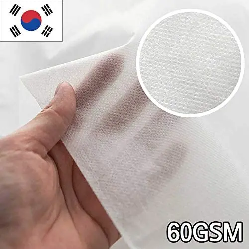 40" Wide by The Yard Spunbond Breathable Non-Fusible Nonwoven Interfacing 60g/m², Non-Woven Fabric, Width 100cm, Polypropylene 100% Air Filter Made in Korea (1 Yard) 40" Wide by The Yard Spunbond Breathable Non-Fusible Nonwoven Interfacing 60g/m², Non-Woven Fabric, Width 100cm, Polypropylene 100% Air Filter Made in Korea (1 Yard)