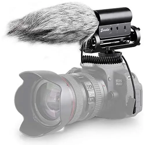 Zeadio Photography Interview Stereo Microphone, with Windproof Cotton for Canon Nikon Pentax Panasonic Sony Samsung Olympus DV Digital SLR Camera Camcorder Zeadio Photography Interview Stereo Microphone, with Windproof Cotton for Canon Nikon Pentax Panasonic Sony Samsung Olympus DV Digital SLR Camera Camcorder