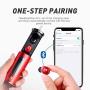 Tube Wireless Earphone True Wireless Earbuds, Bluetooth Headphone with Portable Charging Case, Passive Noise Cancellation, iPX5 Sweatproof Earbuds, Auto On & Connect, iOS & Android Supported A5 - Red