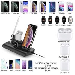 SimpJoy Wireless Charger,Wireless Charger Stand 4 in 1 Charging Stand Dock Compatible with Apple Watch, AirPods and Fast Wireless Charging Stand for iPhone 11/11 Pro/X/XS/XR/Xs Max/8/8 P…