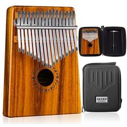 GECKO Kalimba 17 Keys Acacia(KOA) Thumb Piano and EVA High Performance Protection Box, Tuning Hammer, Professional models.