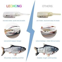 LECHONG 2 Pack Electric Moving Fish Cat Toys for Indoor Cats, Realistic Interactive Cat Toys Wagging Fish Cat Toy Catnip Kicker Toys Funny Kitten Toy for Biting Chewing and Kicking