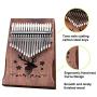 Kalimba 17 keys Thumb Piano Solid Finger Piano with Zippered Carry Bag Study Instruction Tuning Hammer Known as Mbira Wood Finger Piano