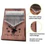 Kalimba 17 keys Thumb Piano Solid Finger Piano with Zippered Carry Bag Study Instruction Tuning Hammer Known as Mbira Wood Finger Piano