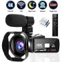 4K Camcorder Digital Camera Video Camera WiFi Vlogging Camera Camcorders with Microphone Full HD 1080P 30FPS 3" HD Touch Screen Vlog Camera for YouTube with IR Night Vision and Remote Control