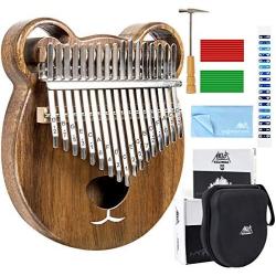 Kalimba 17 Keys Thumb Piano Solid Wood Finger Piano Start Kits African Instrument with Protective Case Tuning Hammer Study Booklet Cleaning Cloth From AKLOT