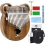 Kalimba 17 Keys Thumb Piano Solid Wood Finger Piano Start Kits African Instrument with Protective Case Tuning Hammer Study Booklet Cleaning Cloth From AKLOT
