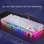 MOTOSPEED Gaming Mechanical Keyboard RGB Rainbow Backlit Transparent Bottom Anti-ghosting 87 Keys, Illuminated USB Gaming Keyboard for Mac/PC/Laptop Red Switches