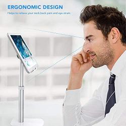 Phone Stand for Desk,Cell Phone Stand Adjustable Desk Phone Holder Upgraded Height Phone Cradle Dock Tablet Holder Compatible with iPhone X 11 Pro, iPad, Tablets (4-10") All Phones (Silver)